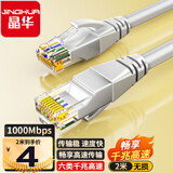 晶华 六类CAT6类网线 高速千兆网络连接线 家用电脑宽带机顶盒非屏蔽8芯双绞工程跳线 灰色2米 W191G
