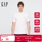 GAP男女装2025春季新款小熊刺绣短袖T恤休常规polo衫美版708395 白色 XS 美码 S亚洲码175/88A 【偏小，建议选大一码】