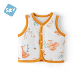 舒贝怡儿童马甲保暖婴儿衣服坎肩男女宝宝夹棉马夹上衣外套 森林80CM
