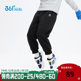 361°儿童加厚长裤2025冬男女童3-14岁加绒保暖长裤 黑140