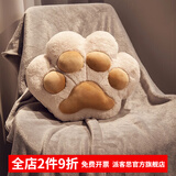 派客思猫爪车载暖手抱枕被子两用办公室午睡枕头空调毯子二合一午休靠枕 浅棕色 抱枕40*35cm+毯子（1*1.7米）