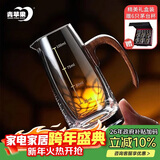 青苹果白酒杯分酒器礼盒装 水晶玻璃二两杯胡桃木新中式醒酒器新年礼物