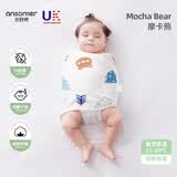 安舒棉婴儿包单秋冬季新生儿婴儿包被防惊跳纯棉抱被产房用品 摩卡熊(单层纯棉)适合25-29°C 80*35cm（适合0-6个月）