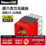 泛达 泛达超五5类超六6a类NK模块非屏蔽RJ45网线模块86型单口双口网络面板千兆万兆 超六类万兆模块-红色