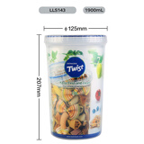 乐扣乐扣 塑料密封保鲜盒 奶粉茶叶零食灌 冰箱收纳螺旋开盖设计 1900ml