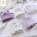 莫代尔5条内裤女棉裆蕾丝透气中腰日系少女内裤学生可爱三角短裤头 L