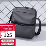 高尔夫GOLF单肩包男士休闲斜挎包男大容量牛津布学生随身小挎包可装ipad轻便手机包防泼水运动男包 黑配灰 