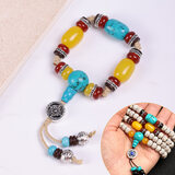 佳人饰界金刚星月菩提配饰四件套装套餐桶珠隔片藏式佛头三通佛珠银配件 新套装九适用10/11mm