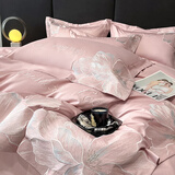 芯能水星家纺出品四件套200支纯棉床单被罩A类全棉磨毛秋冬季床上用品 置顶-0小姐-浅豆沙 (A类棉/享裸睡) 床单款 1.8(被套200*230cm)四件套