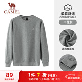 骆驼（CAMEL）长袖圆领套头卫衣男宽松休闲运动打底衫 J13CAYL6063 中花灰 L