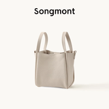 Songmont山下有松中号菜篮子设计师款头层牛皮大容量通勤手提水桶包礼物