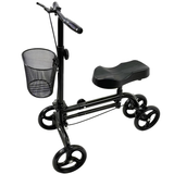 华灿通老人骨折医用助行器儿童残疾人术后膝盖康复辅助助行车可折叠带轮 【篮子+基础不带脚踏款】+黑色