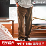 马登工装雪尼尔垂感聪明裤美式巴恩风直筒休闲裤仿灯芯绒束脚长裤子男 浅咖啡 【男士裤子秋冬款/男裤轻奢高级感/男装裤子】 2XL