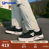 FILAFUSION 斐乐潮牌【章昊同款】男鞋2025新款厚底帆布鞋运动休闲鞋 黑/奶白-BG 44