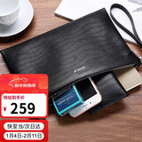 高尔夫（GOLF）头层牛皮男士手包多卡位手拿包鳄鱼纹大容量信封手抓包送男友礼物