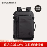 BAGSMART双肩包随行仓背包男士旅行出差大容量多功能商务休闲书包电脑包女 经典黑（扩容版 38L）