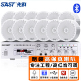 先科（SAST）明装吸顶音响喇叭套装 有线壁挂墙式吊顶天花无线蓝牙功放家庭背景音乐店铺商场广播音箱一拖十二