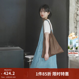 茵曼（INMAN）天丝凉感汉麻抗菌牛仔连衣裙两件套装2025夏女装休闲背带长裙子 牛仔蓝 S