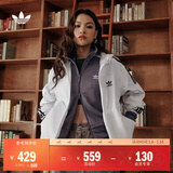 adidas经典三条纹运动连帽夹克外套男女春季阿迪达斯三叶草 亮白   M