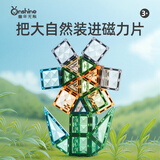 童年无限磁力片儿童钻面5.0中号彩窗光影艺术强磁益智玩具（大自然200）