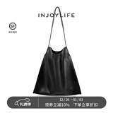 INJOYLIFE软皮单肩包小众大包时尚购物袋百搭托特包