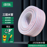 绿族1寸水管软管自来水蛇皮管防冻pvc浇地浇菜塑料水管透明网管户外