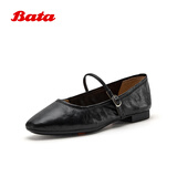 拔佳羊皮书玛丽珍单鞋女2025春商场羊皮软底浅口鞋AFY34AQ5 黑色 37