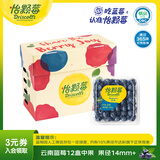 怡颗莓Driscoll's 新鲜云南蓝莓14mm+12盒原箱装 约125g/盒京东超市水果