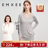 嫚熙（EMXEE）超皮孕妇秋衣秋裤套装秋冬哺乳月子服保暖内衣 燕麦灰【中暖-发热纱】 M