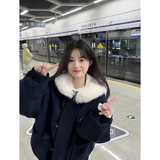 羽绒棉服女2026新款冬季衣服少女学生高中初中女生外套棉衣棉袄女 藏青色 均码 (可留言备注码数)
