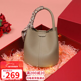 YUYULA牛皮包包女包水桶包高端品牌斜挎手提包生日新年礼物送女生女友