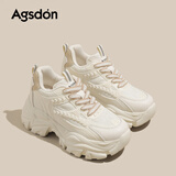 奥古狮登（Agsdon）老爹鞋女秋季ins潮麦穗百搭鞋子女厚底增高运动鞋 I231151 米杏36