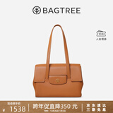 BAGTREE明星同款包包树海豚包轻奢品牌植鞣皮托特包大容量通勤女士电脑包 中号-焦糖色 能装A4资料 高级小众