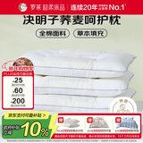 罗莱家纺 枕头枕芯脊椎枕 100%全棉决明子荞麦花草护颈低枕 46*72