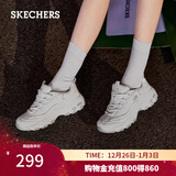 斯凯奇（Skechers）女鞋秋冬小白鞋蕾丝休闲运动熊猫鞋黑色增高厚底老爹鞋11959 白色/WHT 36 尺码偏小半码，建议选大半码