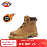 Dickies女士马丁靴高帮时尚情侣靴百搭工装靴女 土黄-加绒 男款-41 