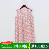 AB内衣夏季新品薄款纯棉圆领睡衣全棉宽松大码妈妈装家居服睡裙女 绣球花 3XL (175/105)