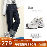 骆驼（CAMEL）银月户外复古老爹鞋厚底休闲鞋 L24A283742A 米/灰 38