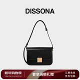 DISSONA【新年礼物】迪桑娜真皮豆腐包小众单肩斜挎包感腋下包小方包女 黑色-大号