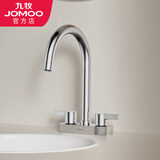 九牧（JOMOO）双把双孔面盆水龙头冷热洗手盆龙头360度旋转洗脸盆龙头22076 22076【无软管】