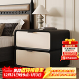 树浩床头柜简约现代储物柜奶油风床边柜小卧室收纳柜家用免安装置物架