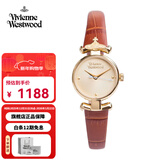 Vivienne Westwood西太后手表女士小表盘女表石英表皮带生日送女友圣诞礼物新年跨年 锡耶纳棕 VV090GDBR 23mm