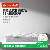 斯诺曼五星级酒店柔软羽绒床垫15%白鹅绒床垫床褥子鹅毛床垫1.5*2m 白色