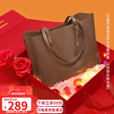 viney牛皮包包女包大容量托特包单肩包手提包生日新年礼物送女生女友