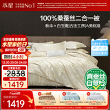水星家纺蚕丝被100%桑蚕丝冬被子冬季子母被二合一被芯约10.4斤220×240cm