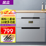 金立厨电消毒柜家用小型嵌入式厨房高温镶嵌式消毒碗柜 【120L三层灰】升级16键多功能+童锁 二星级