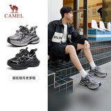 骆驼（CAMEL）老爹鞋男款银月舒适厚底增高休闲鞋 L24A283742AM 灰/枪/黑 44 