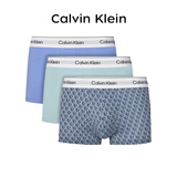 Calvin KleinCK 男士棉质平角内裤套装套盒 3条装 LV00NB4389 VWS绿/蓝/花色 S