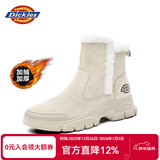 Dickies女士雪地靴女靴冬季加绒加厚短靴保暖棉鞋靴子 米色 37 