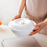 斯凯绨（Sky Top）碗带盖汤盆骨瓷大汤碗陶瓷大容量纯白家用酒店餐具9英寸品锅